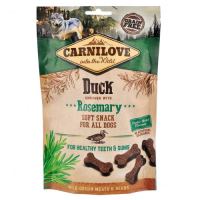 Ласощі Carnilove Dog Semi Moist для собак, качка та розмарин, 200 г Ласощі Carnilove Dog Semi Moist для собак, качка та розмарин, 200 г