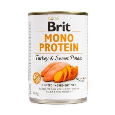 Вологий корм Brit Mono Protein Turkey & Sweet Potato для собак, з індичкою і бататом, 400 г Вологий корм Brit Mono Protein Turkey & Sweet Potato для собак, з індичкою і бататом, 400 г