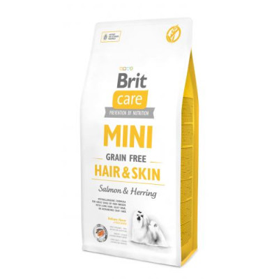Сухий корм Brit Care GF Mini Hair & Skin для собак мініатюрних порід, для шкіри та шерсті, з лососем та оселедцем, 7 кг Сухий корм Brit Care GF Mini Hair & Skin для собак мініатюрних порід, для шкіри та шерсті, з лососем та оселедцем, 7 кг