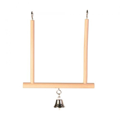 Іграшка Trixie Гойдалка з дзвіночком для птахів, 12x13 см (дерево) Іграшка Trixie Гойдалка з дзвіночком для птахів, 12x13 см (дерево)