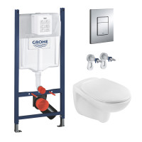 Комплект 4 в 1: Інсталяція GROHE Solido 3 в 1 3884966Q + Унітаз безобідковий Kroner Oker WHI533536 RIMLESS з сидінням Slim Duroplast / Soft-close / Quick relase KO533536WHIR (3884966KO533536) Комплект 4 в 1: Інсталяція GROHE Solido 3 в 1 3884966Q + Унітаз безобідковий Kroner Oker WHI533536 RIMLESS з сидінням Slim Duroplast / Soft-close / Quick relase KO533536WHIR (3884966KO533536)