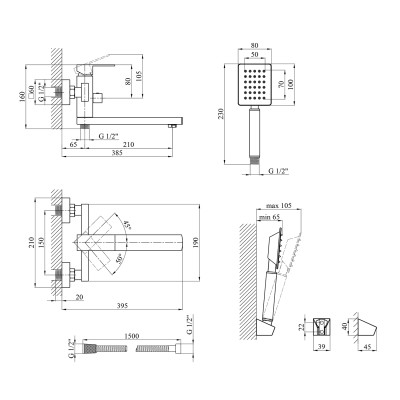 Змішувач для ванни Kroner KRP Edelstahl Kubus - ESG070 Змішувач для ванни Kroner KRP Edelstahl Kubus - ESG070