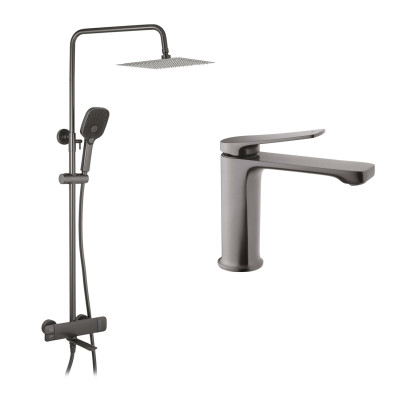 Набор 2 в 1 душова система Kroner Makon-GRP063 + змішувач Makon-GRP010 Набор 2 в 1 душова система Kroner Makon-GRP063 + змішувач Makon-GRP010