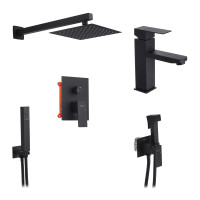 Набор 3 в 1 душова система Kroner Edelstahl Kubus-SCH082 + змішувач Edelstahl Kubus-SCH010 + змішувач Edelstahl Kubus-SCH053