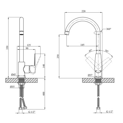 Змішувач для кухні Kroner KRP Eifel - C030 Змішувач для кухні Kroner KRP Eifel - C030