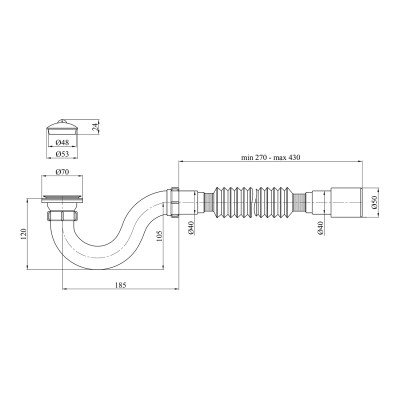 Сифон для душового піддона Kroner KRP - ST01 1 1/2