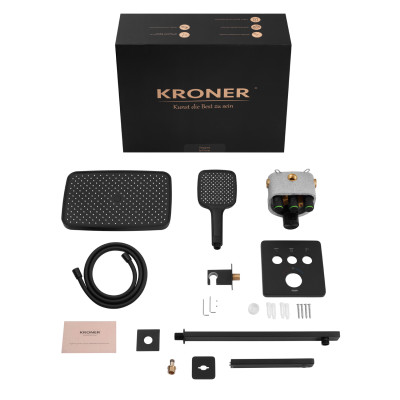 Душова система прихованого монтажу термостатична Kroner Element Thermo 211462-3801 Душова система прихованого монтажу термостатична Kroner Element Thermo 211462-3801