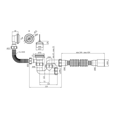Сифон для ванни Kroner KRP - BS03 1 1/2