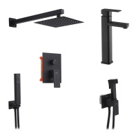 Набор 3 в 1 душова система Kroner Edelstahl Kubus-SCH082 + змішувач Edelstahl Kubus-SCH010-3 + змішувач Edelstahl Kubus-SCH053