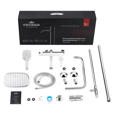 Набор 2 в 1 душова система Kroner Essen-W063 + змішувач Essen-W010 Набор 2 в 1 душова система Kroner Essen-W063 + змішувач Essen-W010