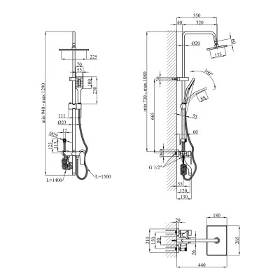 Душова система Agua Acero - AVION 06426NM Душова система Agua Acero - AVION 06426NM