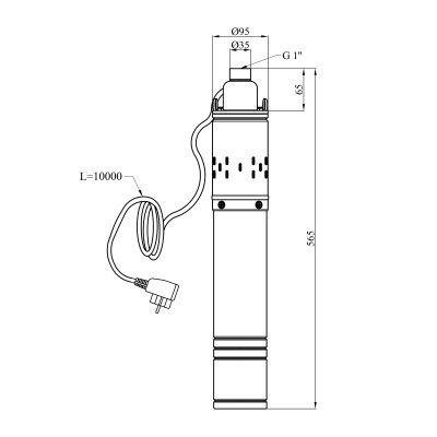 Насос глибинний шнековий Agua 4S QGD2,1-80-0,37 Hmax 80 м Qmax 35 л/хв P 370 Вт з вбудованим конденсатором Насос глибинний шнековий Agua 4S QGD2,1-80-0,37 Hmax 80 м Qmax 35 л/хв P 370 Вт з вбудованим конденсатором