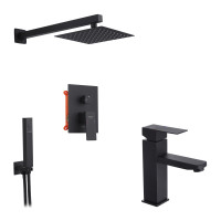 Набор 2 в 1 душова система Kroner Edelstahl Kubus-SCH082+ змішувач Edelstahl Kubus-SCH010