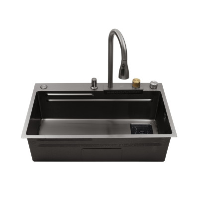 Кухонна мийка Kroner KRP Schwarze - SET7545HM PVD (3.0/0.8 мм) Кухонна мийка Kroner KRP Schwarze - SET7545HM PVD (3.0/0.8 мм)