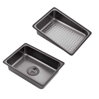 Кухонна мийка Kroner KRP Schwarze - SET7545F4HM PVD (3.0/0.8 мм) Кухонна мийка Kroner KRP Schwarze - SET7545F4HM PVD (3.0/0.8 мм)