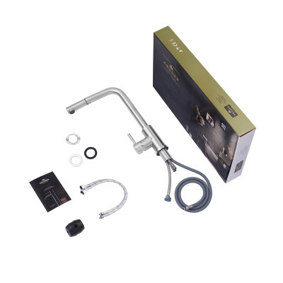 Змішувач для кухні з висувним виливом Kroner KRP Edelstahl Klassisch - ESG03917