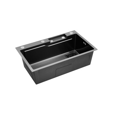 Кухонна мийка Kroner KRP Schwarze - SET7546HM PVD (3.0/0.7 мм) Кухонна мийка Kroner KRP Schwarze - SET7546HM PVD (3.0/0.7 мм)