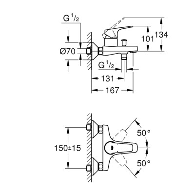 Змішувач для ванни Grohe Start Flow 23772000 Змішувач для ванни Grohe Start Flow 23772000