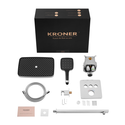 Душова система прихованого монтажу термостатична Kroner Element Thermo 211461-0101 Душова система прихованого монтажу термостатична Kroner Element Thermo 211461-0101