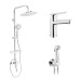 Набор 3 в 1 душова система Kroner Armada-C064K + змішувач Hagen-C010 + змішувач Bidet-C082