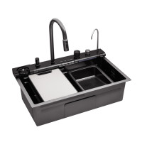 Кухонна мийка Kroner KRP Schwarze - SET7545F3HM PVD (3.0/0.8 мм) Кухонна мийка Kroner KRP Schwarze - SET7545F3HM PVD (3.0/0.8 мм)