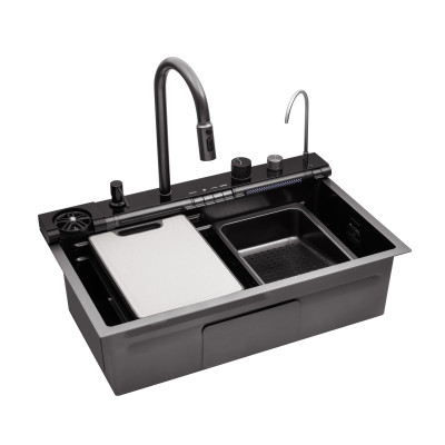 Кухонна мийка Kroner KRP Schwarze - SET7545F3HM PVD (3.0/0.8 мм) Кухонна мийка Kroner KRP Schwarze - SET7545F3HM PVD (3.0/0.8 мм)