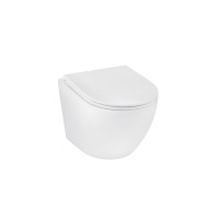 Унітаз підвісний безобідковий Kroner Harz WHI493736 RIMLESS з сидінням Slim Duroplast / Soft-close / Quick relase (KH493736WHIR)