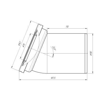 Фанова труба для унітаза ANIplast з випуском 110х22° W2220EU