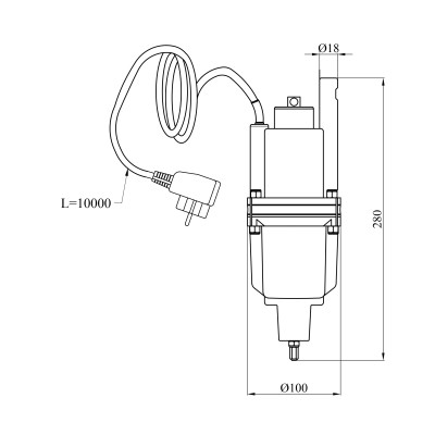 Насос вібраційний Agua XVM60-3 Hmax 72 м Qmax 25 л/хв P 350 Вт