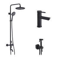 Набор 3 в 1 душова система Kroner Edelstahl Klassisch-SCH063 + змішувач Edelstahl Klassisch-SCH010 + змішувач Kroner Edelstahl Klassisch-SCH053