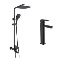 Набор 2 в 1 душова система Kroner Edelstahl Kubus-SCH063 + змішувач Edelstahl Kubus-SCH010-3