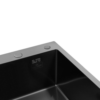 Кухонна мийка Kroner KRP Schwarze - 6350RHM PVD (3.0/1.0 мм) Кухонна мийка Kroner KRP Schwarze - 6350RHM PVD (3.0/1.0 мм)