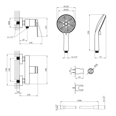 Змішувач для душу Kroner Element 211411-5301