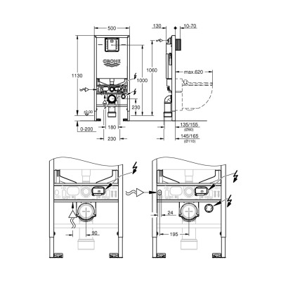 Інсталяція для унітаза Grohe Rapid SLX 39596000 Інсталяція для унітаза Grohe Rapid SLX 39596000