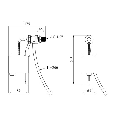 Наливний клапан для бачка унітаза Kroner KRP - SV54 з боковим підведенням 1/2 Наливний клапан для бачка унітаза Kroner KRP - SV54 з боковим підведенням 1/2
