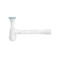 Сифон для раковини ANIplast з литим випуском 64 мм, з гнучкою трубою 40х40/50 мм C2015EU Сифон для раковини ANIplast з литим випуском 64 мм, з гнучкою трубою 40х40/50 мм C2015EU