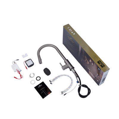 Змішувач для кухні з висувним виливом Kroner KRP Edelstahl Klassisch - PVD03916 сенсорний