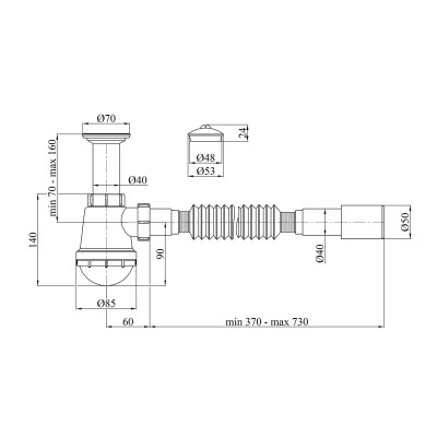 Сифон для раковини Kroner KRP - TB01 1 1/2