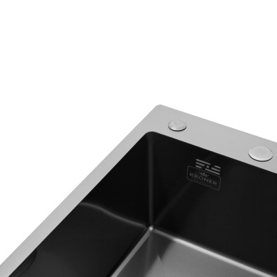 Кухонна мийка Kroner KRP Schwarze - 6350LHM PVD (3.0/1.0 мм) Кухонна мийка Kroner KRP Schwarze - 6350LHM PVD (3.0/1.0 мм)