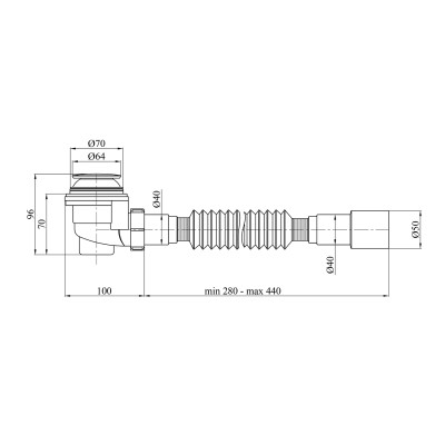 Сифон для душового піддона Kroner KRP - ST08 1 1/2