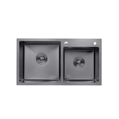 Кухонна мийка Kroner KRP Schwarze - 7843ZHM PVD (3.0/1.0 мм) Кухонна мийка Kroner KRP Schwarze - 7843ZHM PVD (3.0/1.0 мм)