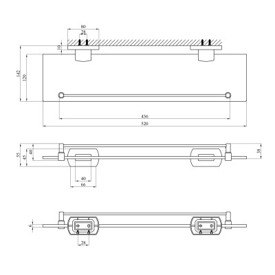 Полиця для ванної кімнати Kroner KRP Graz-GRP95611