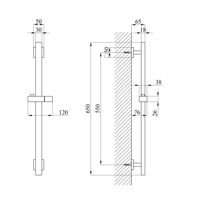 Штанга для душу Kroner KRP Edelstahl Kubus - PVD230