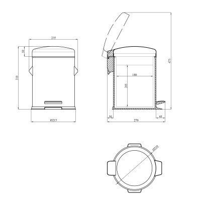 Відро для сміття Kroner KRP Graz - GRP406 5 л