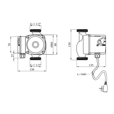 Насос циркуляційний Agua GPD 25/6-130 Насос циркуляційний Agua GPD 25/6-130