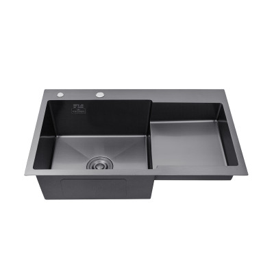 Кухонна мийка Kroner KRP Schwarze - 7848LHM PVD (3.0/1.0 мм) Кухонна мийка Kroner KRP Schwarze - 7848LHM PVD (3.0/1.0 мм)