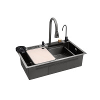 Кухонна мийка Kroner KRP Schwarze - SET7545NB PVD (3.0/0.8 мм) Кухонна мийка Kroner KRP Schwarze - SET7545NB PVD (3.0/0.8 мм)
