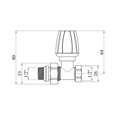 Кран вентильний радіаторний з системою антіпротечка STA 1/2 Кран вентильний радіаторний з системою антіпротечка STA 1/2