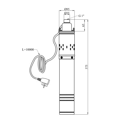 Насос глибинний шнековий Agua 4S QGD2,4-90-0,50 Hmax 90 м Qmax 40 л/хв P 500 Вт з вбудованим конденсатором