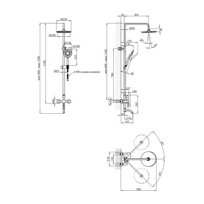 Душова система Kroner KRP Edelstahl Klassisch - SCH063 Душова система Kroner KRP Edelstahl Klassisch - SCH063